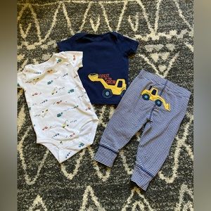 “Cutest of the crew” t-shirt, onesie, pants